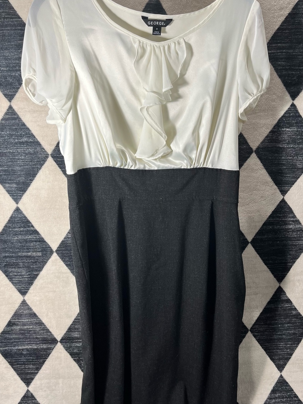 George Black and Cream Two-Tone Pencil Skirt Dress